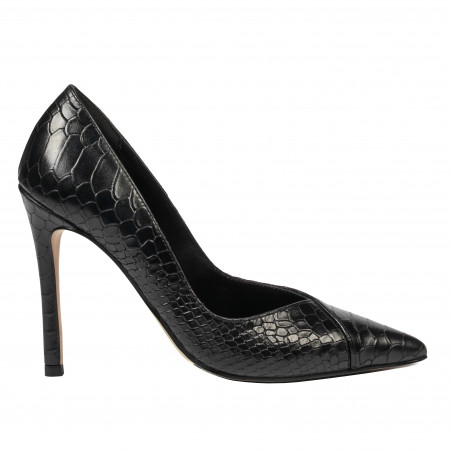 Zapatos elegantes de mujer 1330 croco negro