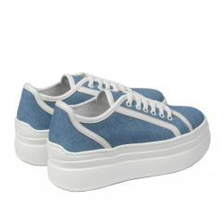 Zapatillas deportivas mujer 6089 jeans azul combinado