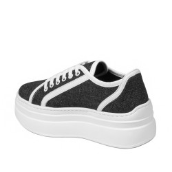 Zapatillas deportivas de mujer 6089 jeans negro combinado