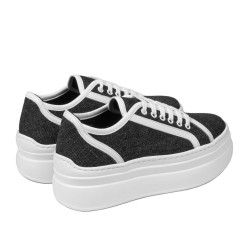 Zapatillas deportivas de mujer 6089 jeans negro combinado