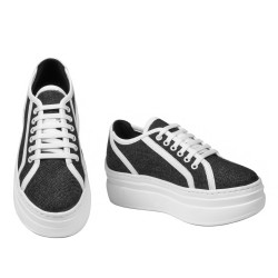 Zapatillas deportivas de mujer 6089 jeans negro combinado
