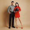 Zapatos elegantes de mujer 1311 satén rojo lifestyle