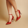 Zapatos elegantes de mujer 1311 satén rojo lifestyle