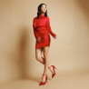 Zapatos elegantes de mujer 1311 satén rojo lifestyle