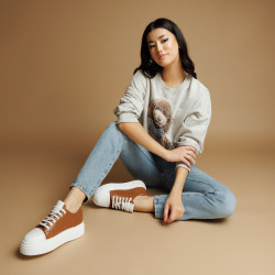 Zapatillas deportivas mujer 6083 marrón combinado lifestyle