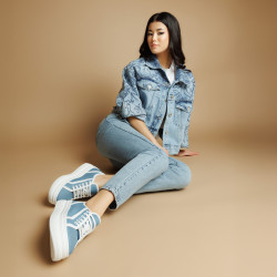 Zapatillas deportivas mujer 6089 jeans azul combinado lifestyle