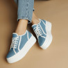 Zapatillas deportivas mujer 6089 jeans azul combinado lifestyle