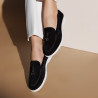Mocasines de mujer 6082 negro de ante lifestyle