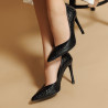 Zapatos elegantes de mujer 1330 croco negro