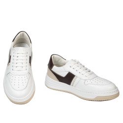 Zapatillas deportivas mujer 6088 blanco+beige