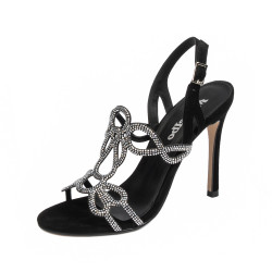 Sandalias de mujer 1317 negro terciopelo