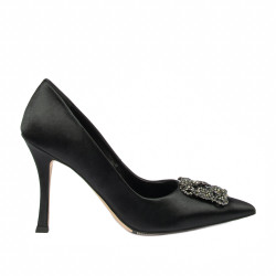 Zapatos elegantes de mujer 1339 satén negro