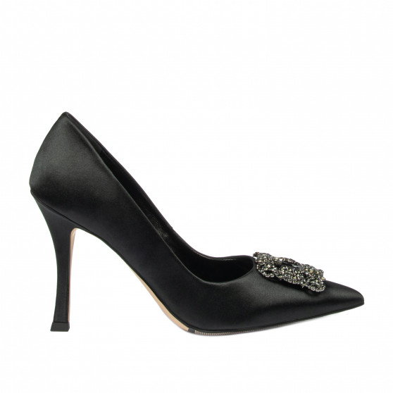 Zapatos elegantes de mujer 1339 satén negro