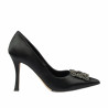 Zapatos elegantes de mujer 1339 satén negro