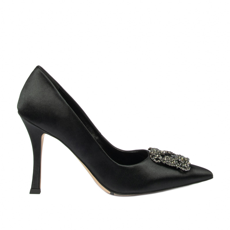 Zapatos elegantes de mujer 1339 satén negro