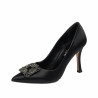 Zapatos elegantes de mujer 1339 satén negro
