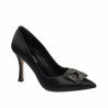 Zapatos elegantes de mujer 1339 satén negro