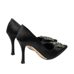 Zapatos elegantes de mujer 1339 satén negro