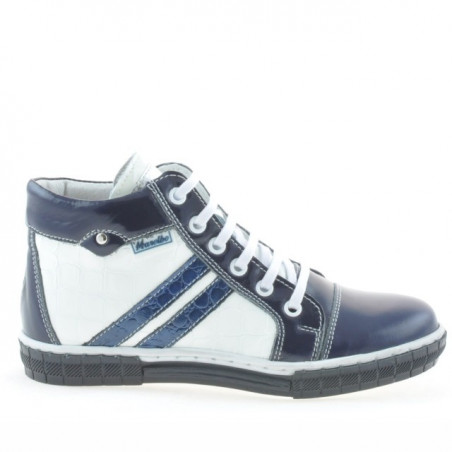 Botas para niños 3213 charol índigo+blanco
