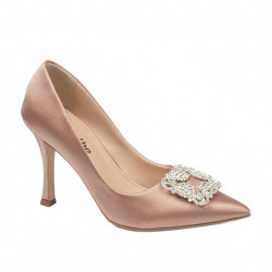 Zapatos elegantes de mujer 1339 satén nude