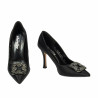 Zapatos elegantes de mujer 1339 satén negro