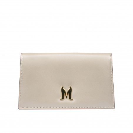 Bolso de hombro para dama 029g beige satinado