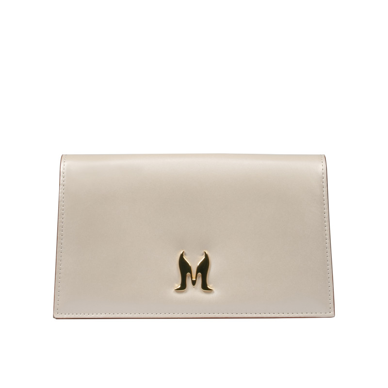 Bolso de hombro para dama 029g beige satinado