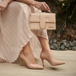 Zapatos elegantes de mujer 1325 croco beige