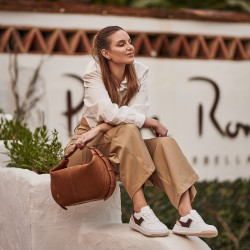 Zapatillas deportivas mujer 6088 blanco+beige lifestyle