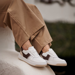 Zapatillas deportivas mujer 6088 blanco+beige lifestyle