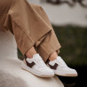 Zapatillas deportivas mujer 6088 blanco+beige lifestyle