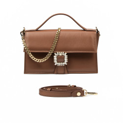 Bolso de mujer de mano 039g marrón coñac