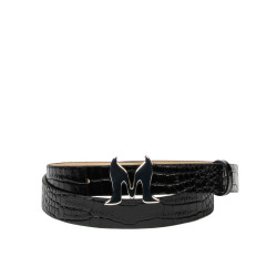 Cinturón de mujer 41-1m croco charol negro