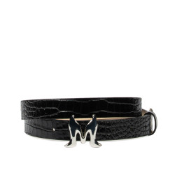 Cinturón de mujer 41-1m croco charol negro