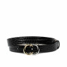 Cinturón de mujer 37-1m croco charol negro
