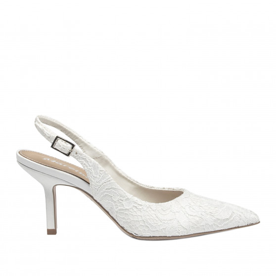 Sandalias de mujer 1353 satén blanco