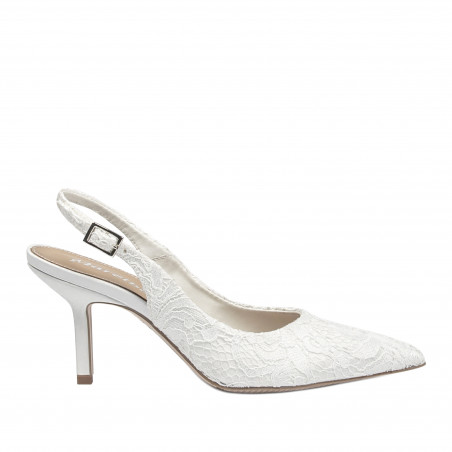 Sandalias de mujer 1353 satén blanco