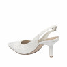 Sandalias de mujer 1353 satén blanco