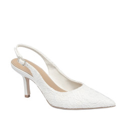 Sandalias de mujer 1353 satén blanco