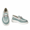 Zapatos casuales mujer 6092 rafia azul combinado