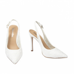 Sandalias de mujer 1352 satén blanco