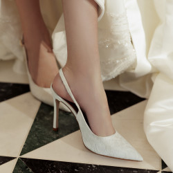 Sandalias de mujer 1352 satén blanco lifestyle