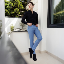 Zapatos casuales para hombre 989 en negro de terciopelo lifestyle