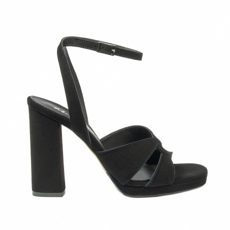 Sandalias mujer 1347 negro terciopelo
