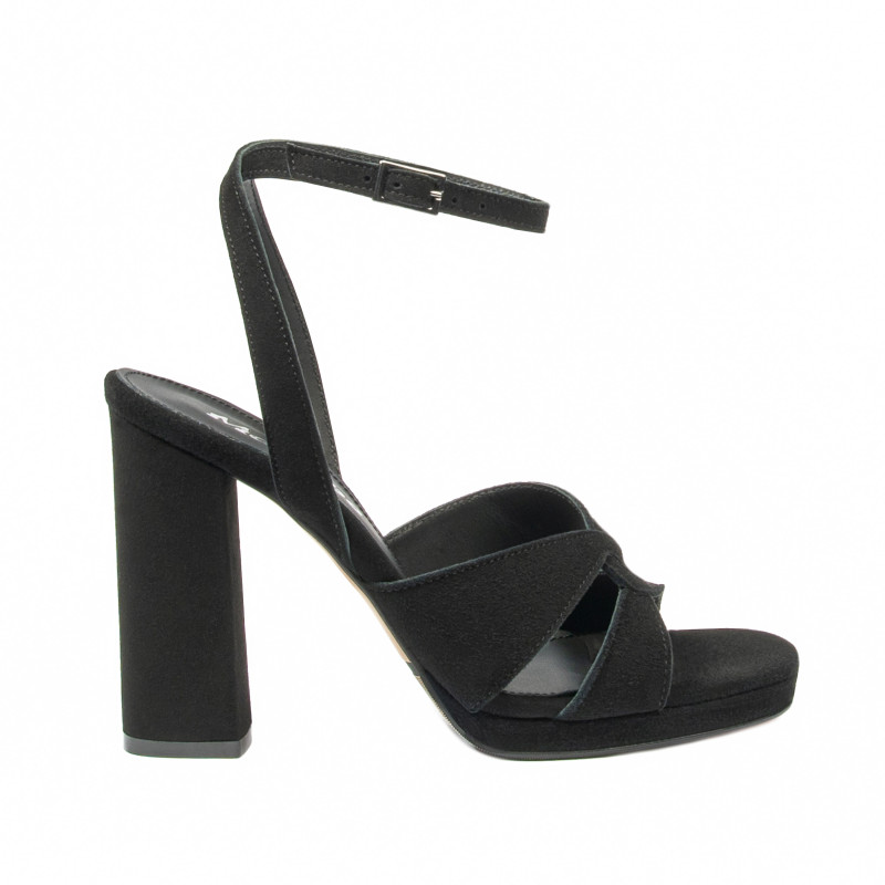 Sandalias mujer 1347 negro terciopelo
