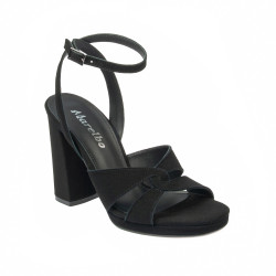 Sandalias mujer 1347 negro terciopelo