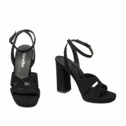 Sandalias mujer 1347 negro terciopelo