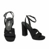 Sandalias mujer 1347 negro terciopelo