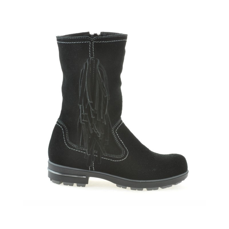 Botas para niños 3208 negro de terciopelo