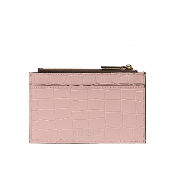 Tarjetero 209g croco rosa empolvado
